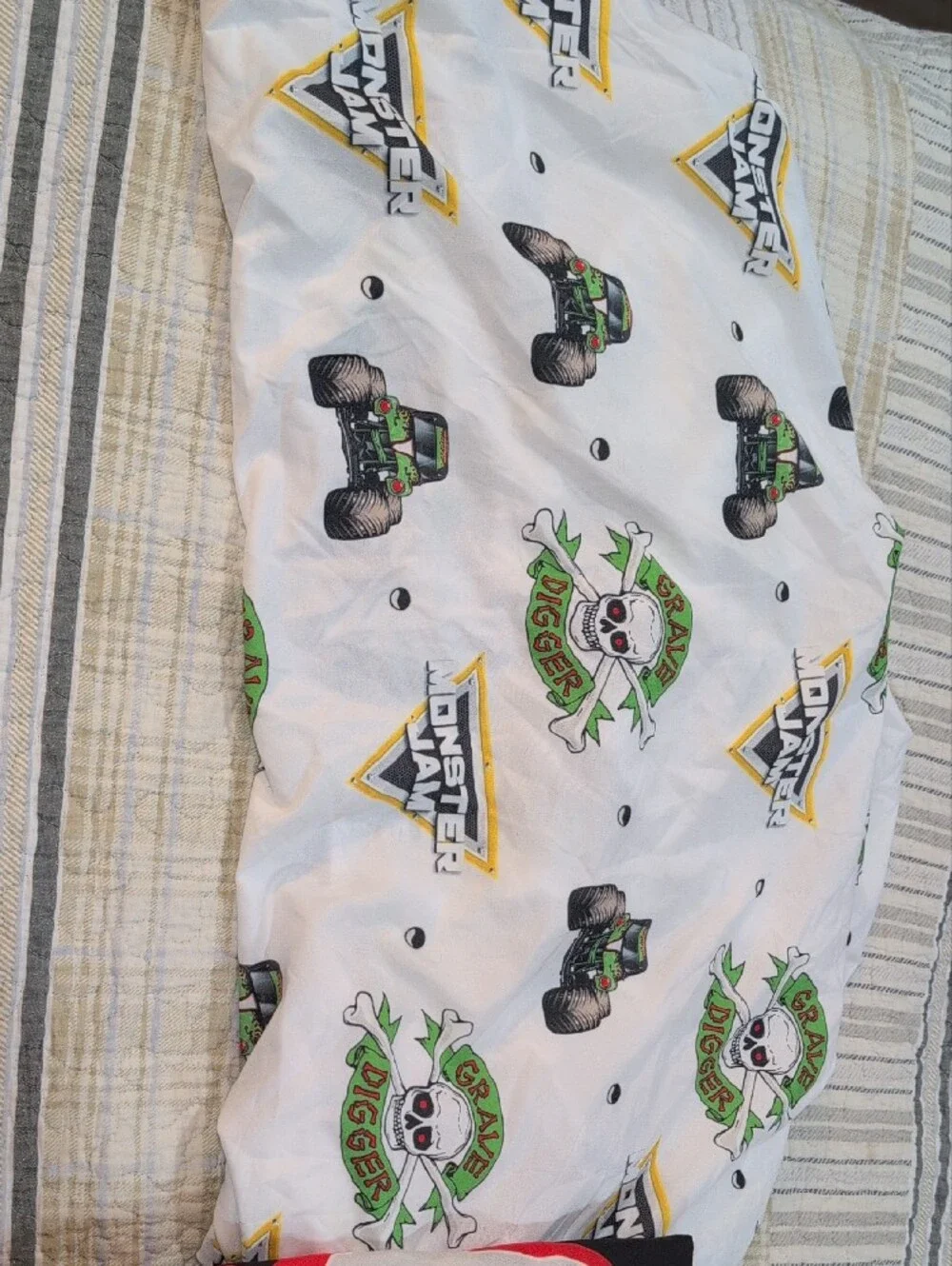 Black and Red 'Grave Digger' Monster TruckBedding Toddler Sheet And Pillow Case